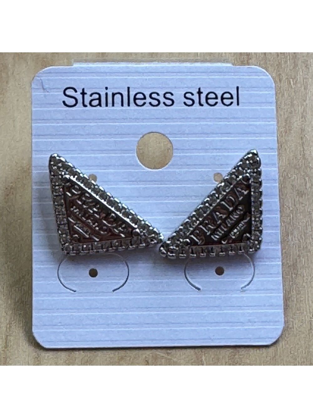 Triangle silver earrings nwot